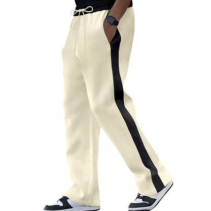 Men's leisure pants with contrasting side stripes and elastic waistband Chic and style