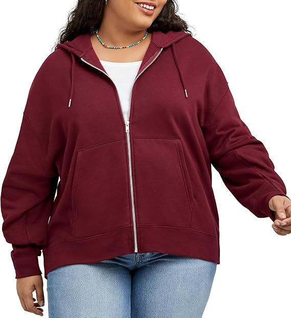 Dame veste à capuche décontractée avec zip intégral et poches pratiques Chic und Stil