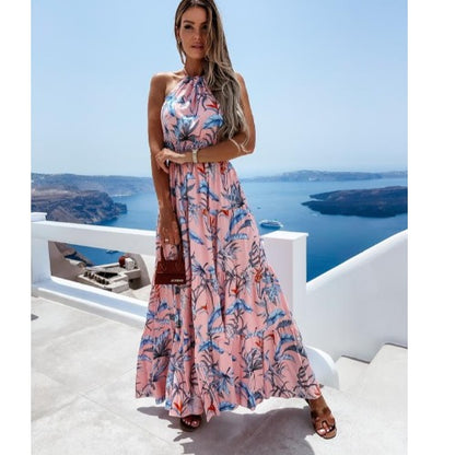 Robe maxi dos nu pour femmes avec jupe fluide Chic und Stil