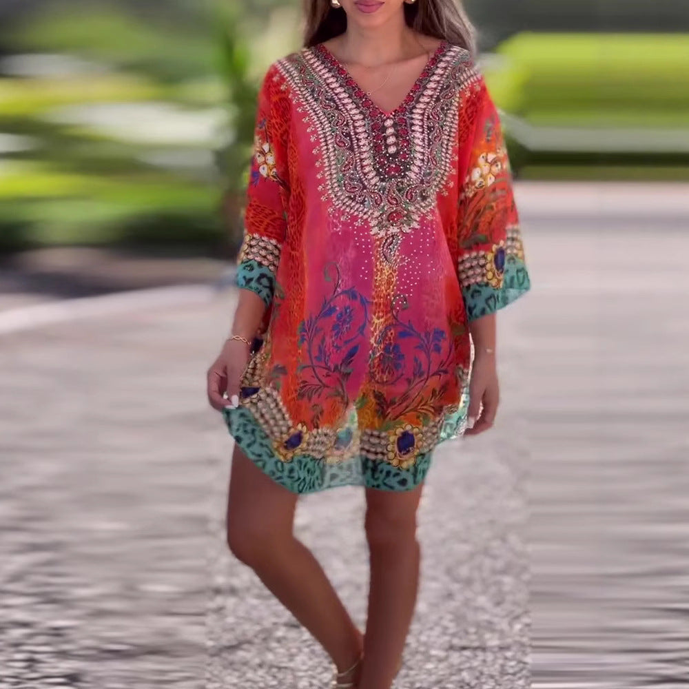 Femmes Kaftan bohémien robe Chic und Stil