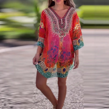 Femmes Kaftan bohémien robe Chic und Stil