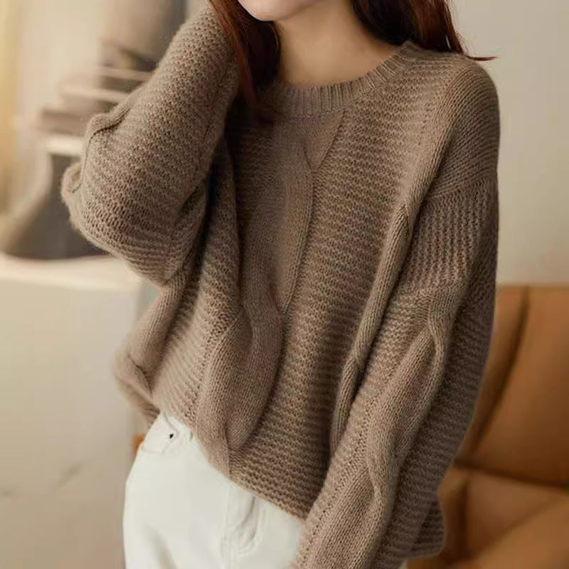 Pull en gros tricot pour femmes avec design structuré et manches larges Chic und Stil