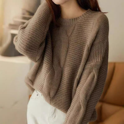 Pull en gros tricot pour femmes avec design structuré et manches larges Chic und Stil