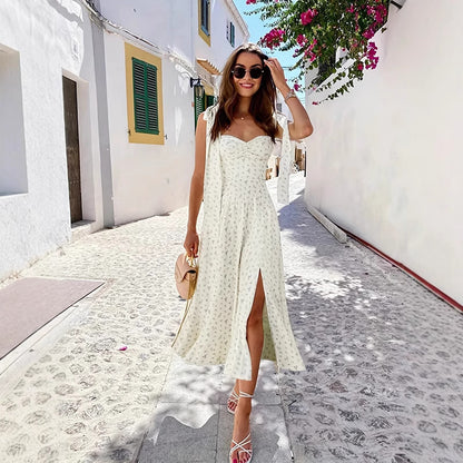 Dames Robe d'été élégante avec un motif floral délicat et des bretelles raffinées Chic und Stil
