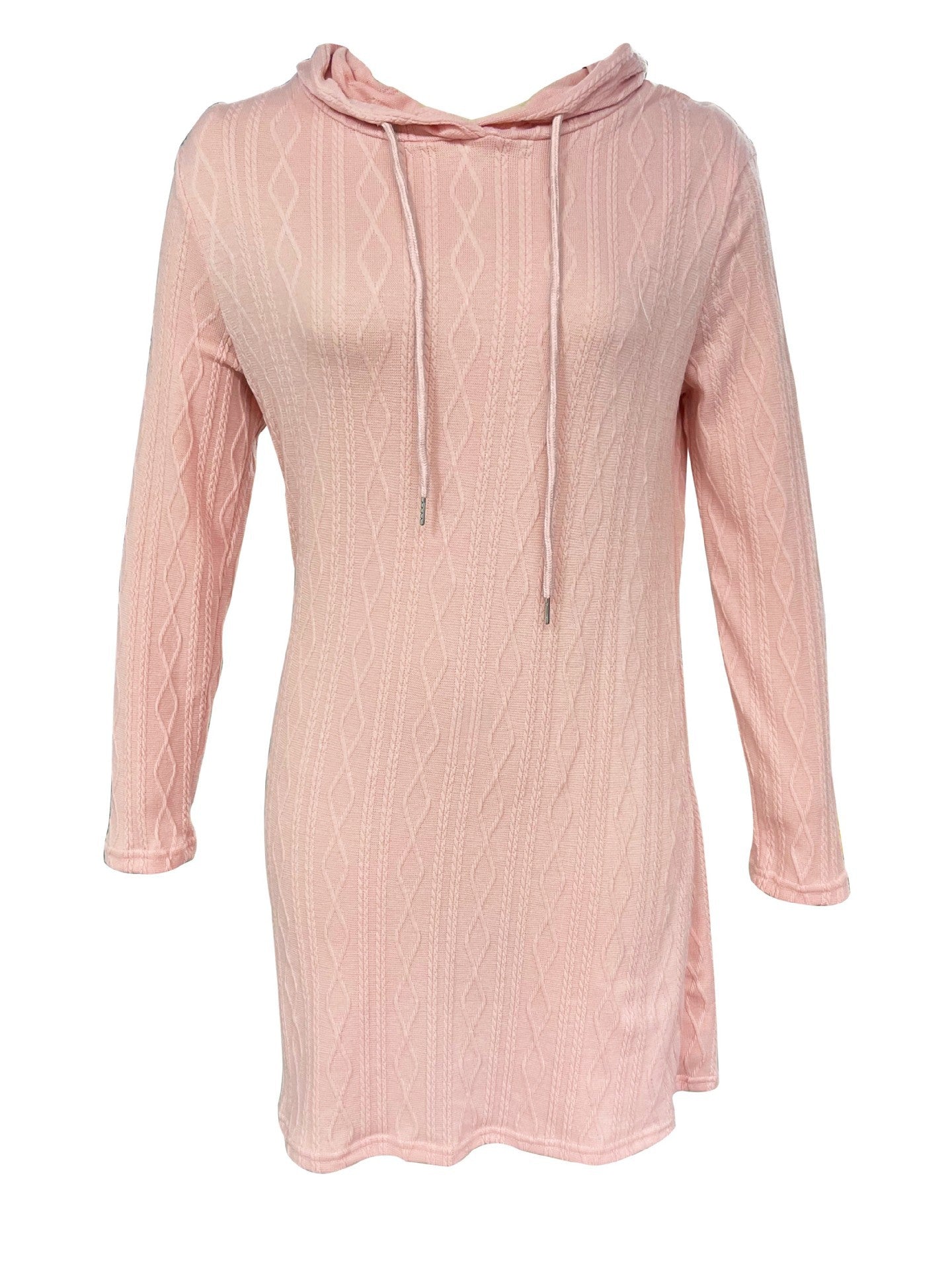 Robe à capuche pour femmes avec motif tricoté texturé et coupe décontractée Chic und Stil