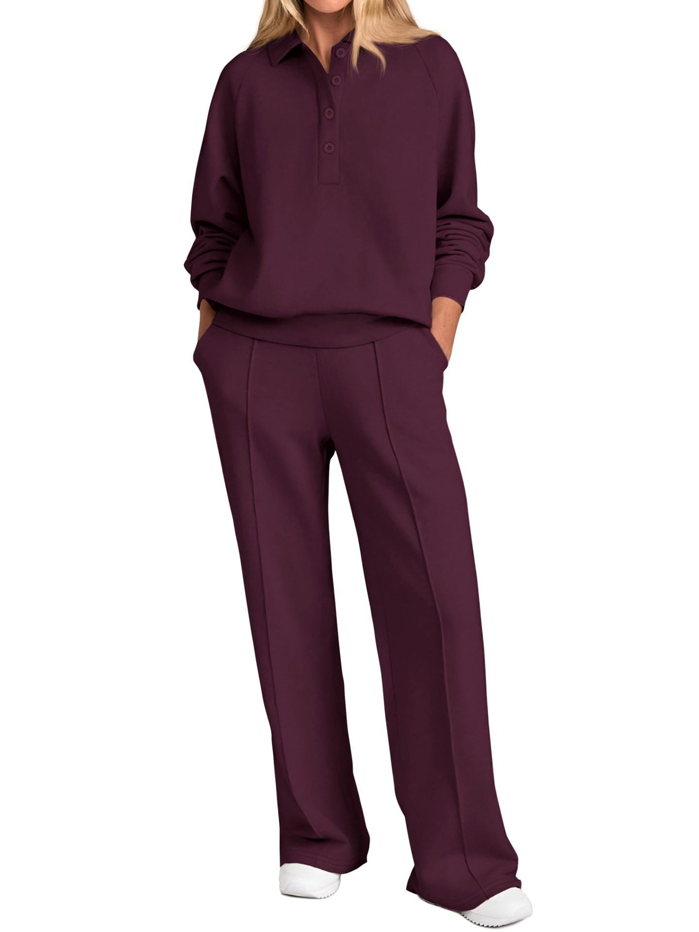 Chic and Style loose leisure pants and women's polo shirt