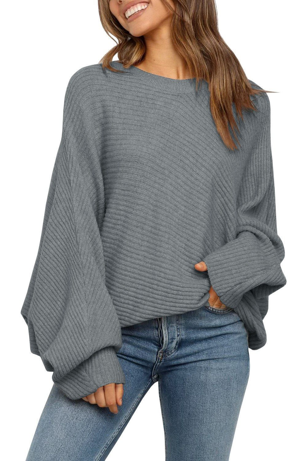 Pull en maille surdimensionné confortable pour femmes avec des manches largement coupées Chic und Stil