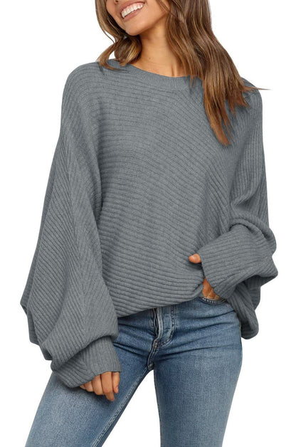 Pull en maille surdimensionné confortable pour femmes avec des manches largement coupées Chic und Stil