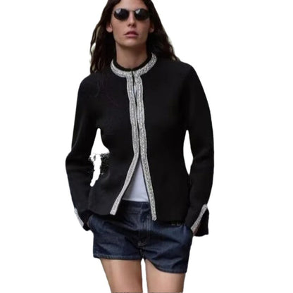 Dames Élégante Blazer avec de fins détails en bordure Chic und Stil