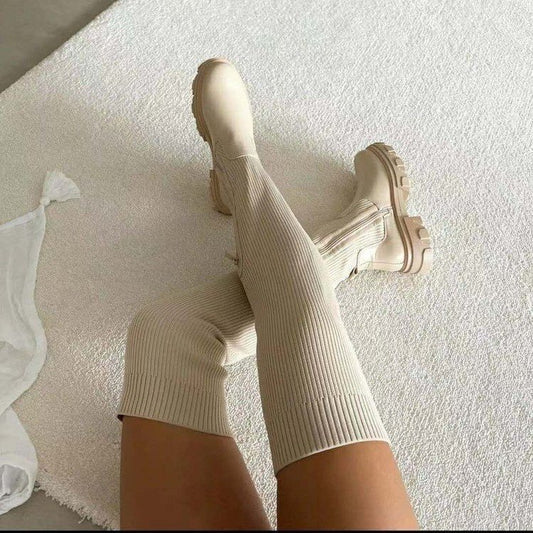 Bottes hautes pour femmes avec fermeture éclair latérale et semelle antidérapante Chic und Stil