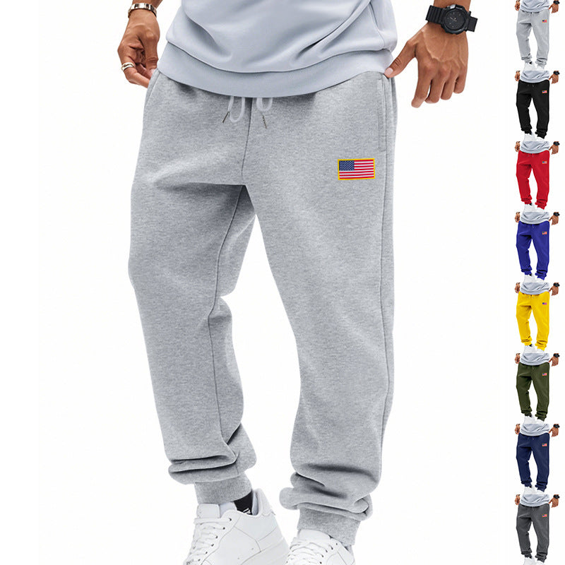 Casual men's sports pants with American flag Chic and Style