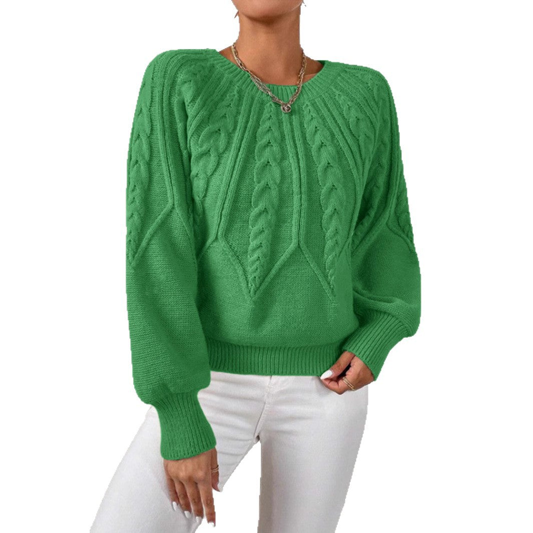 Pull en tricot pour femmes avec motif en torsades et manches larges Chic und Stil