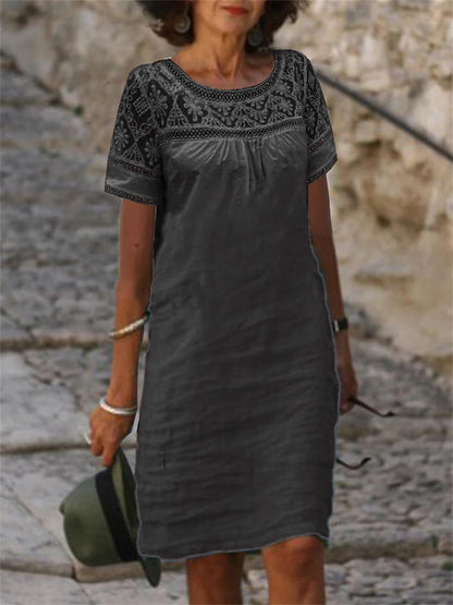 Robe A-line brodée pour femmes Chic und Stil