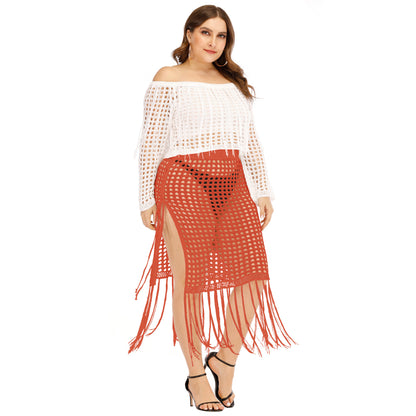 Dames Crochet Franges Plage Dérobé Set Chic und Stil