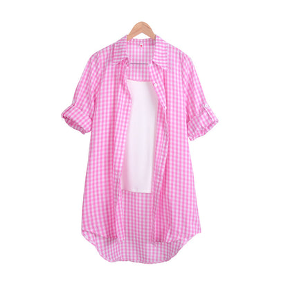 Robe chemise à carreaux de loisirs pour femmes Chic und Stil