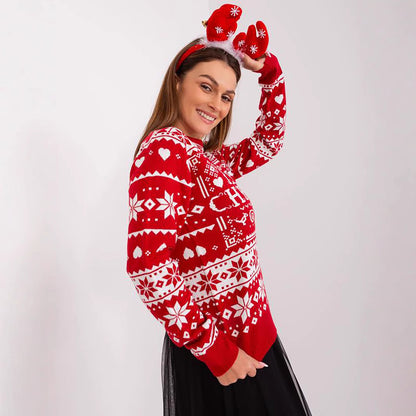 Pull en tricot pour femmes avec motif festif et doux pour Noël Chic und Stil