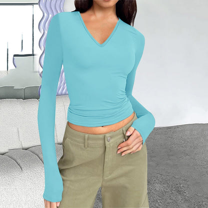 Chemisier à manches longues pour femmes avec décolleté en V Chic und Stil