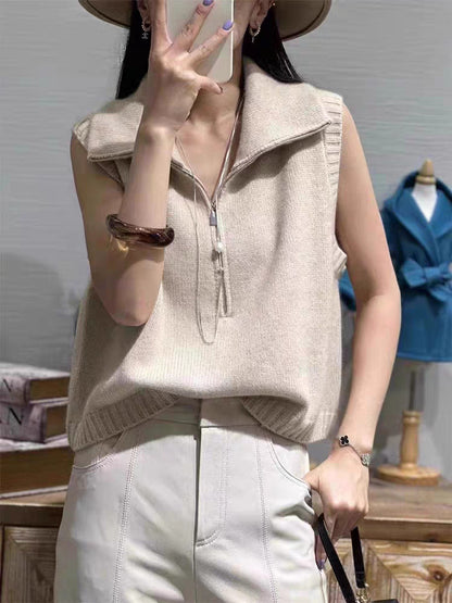 Pull en knit pour femmes avec col montant et fermeture éclair Chic und Stil