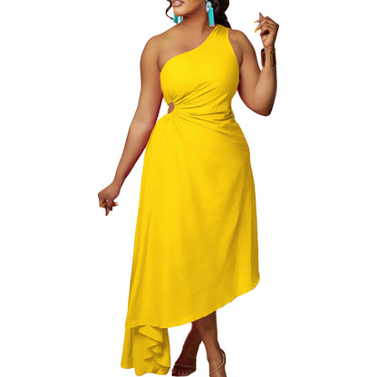 Robe de soirée asymétrique pour femme avec ourlet plissé Chic und Stil