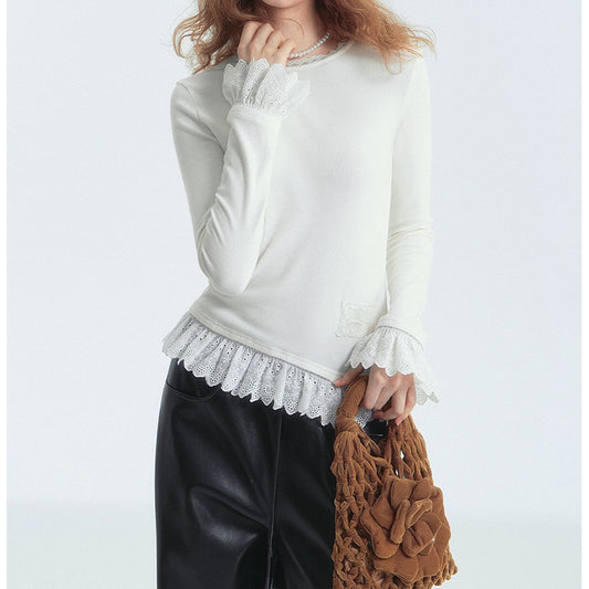 Haut à manches longues avec lace Chic und Stil