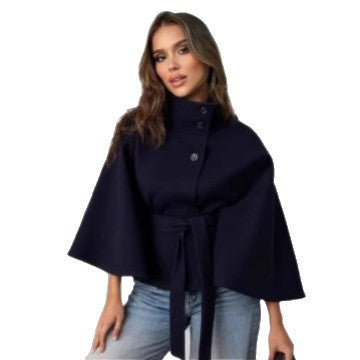 Femme Veste Cape Élégante avec Ceinture Chic & Stil