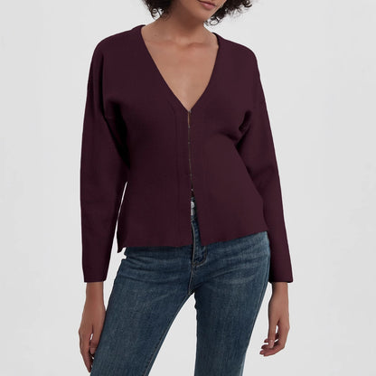 Dames élégante gilet à col en V et fermeture à boutons Chic und Stil