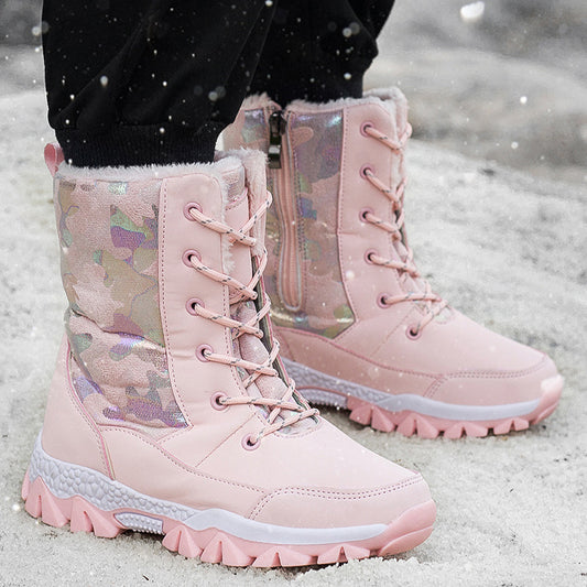 Bottes d'hiver pour femmes rembourrées avec semelle antidérapante et design à la mode Chic und Stil