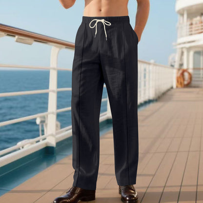 Elegant travel pants for men with adjustable drawstring and breathable fabric Chic und Stil