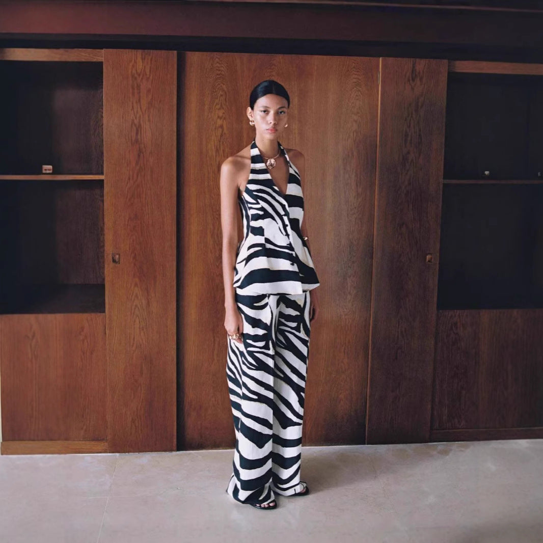 Chic and Style zebra print wide pants for women
