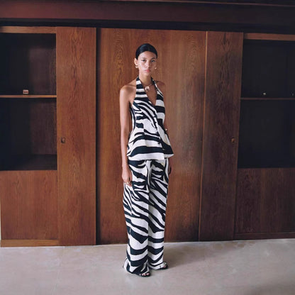 Chic and Style zebra print wide pants for women