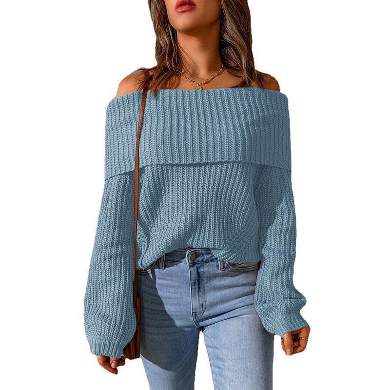 Pull en tricot off-shoulder pour femmes à coupe ample Chic und Stil