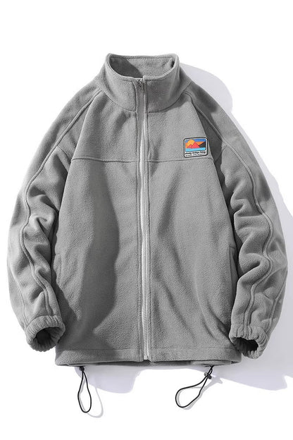 Men's fleece jacket with high collar and practical pockets Chic and Style