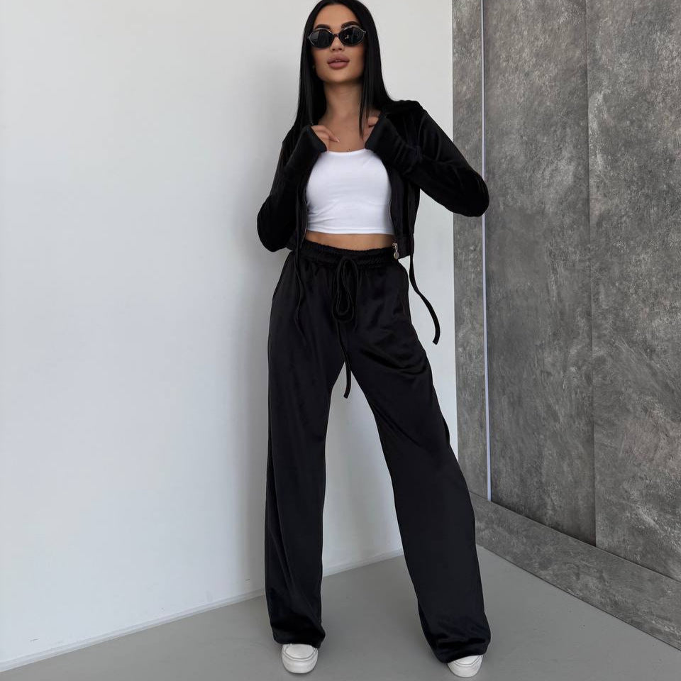 Costume loungewear en polaire décontracté pour femmes Chic und Stil