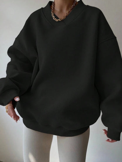 Femmes pull surdimensionné à col en V Chic und Stil