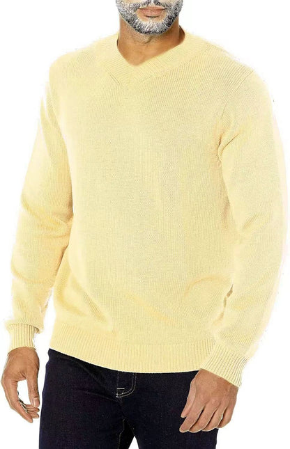 Pull en V à col pour hommes en tricot fin Chic und Stil