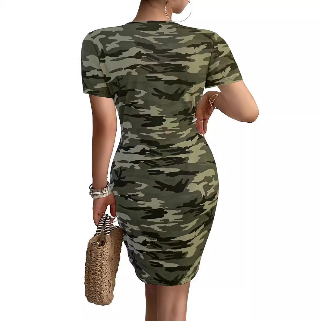 Robe Bodycon Camouflage pour Femmes Chic und Stil