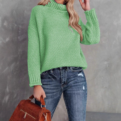 Pull en tricot confortable pour femmes avec col montant et structure aérée Chic und Stil