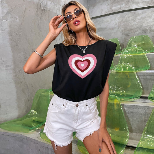 T-shirt tendance oversized pour femmes avec motif en forme de cœur Chic und Stil