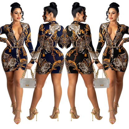 Robe cut-out longue à manches pour femmes Chic und Stil
