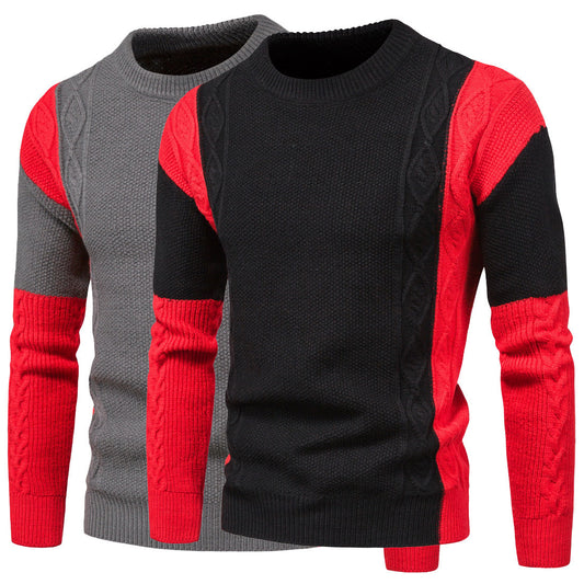 Pull en tricot élégant pour homme avec des détails colorés créatifs et un motif en torsades Chic und Stil