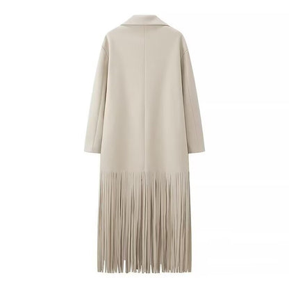 Dames élégant blazer-manteau avec franges Chic und Stil