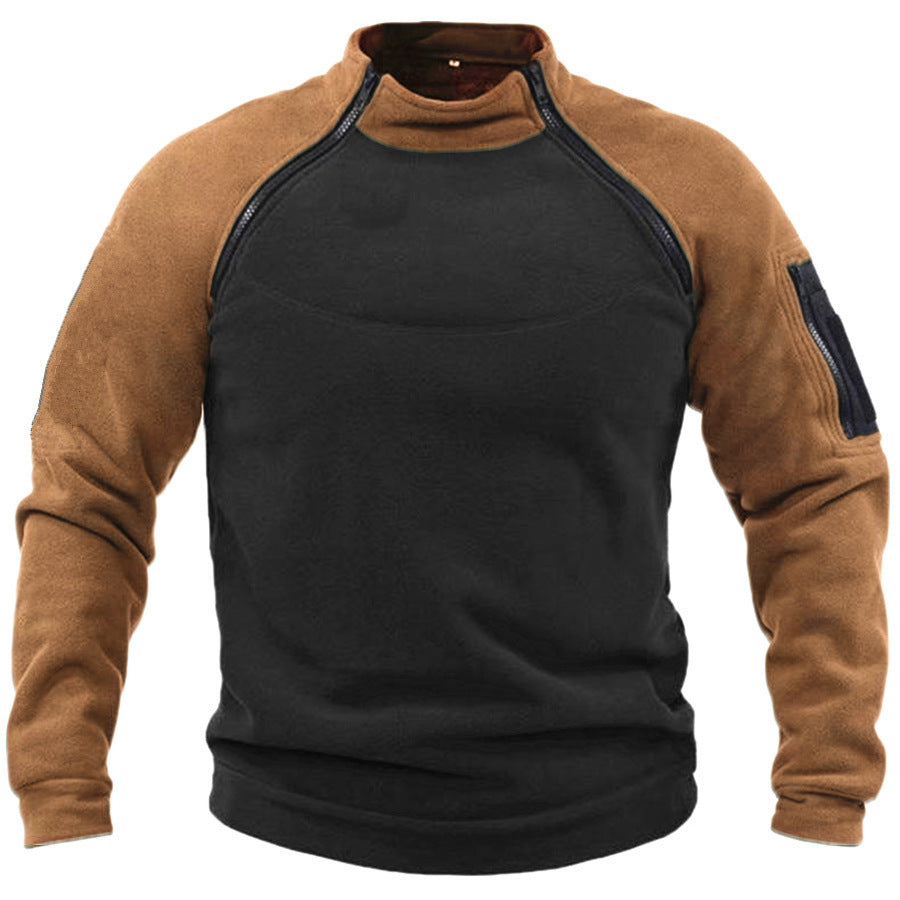 Pull-over en fleece pour hommes avec col haut et poches fonctionnelles Chic und Stil