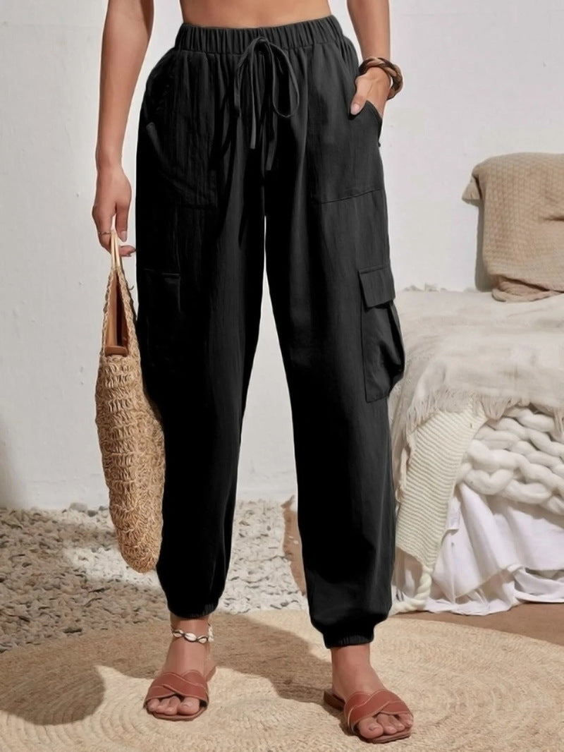 Casual cargo pants for women with elastic waist and practical pockets Chic and Style