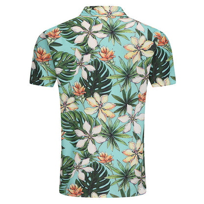 Chemise à manches courtes pour hommes avec motif tropical et tissu de haute kwaliteit Chic und Stil