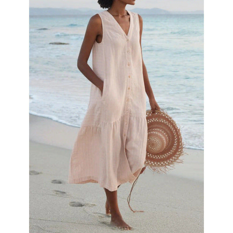 Dames robe en lin estivale Chic und Stil