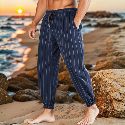 Pantalons de plage décontractés pour hommes avec taille élastique et poches latérales Chic und Stil