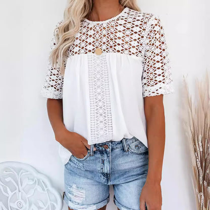 Blouse élégante pour dames avec détail en dentelle Chic und Stil