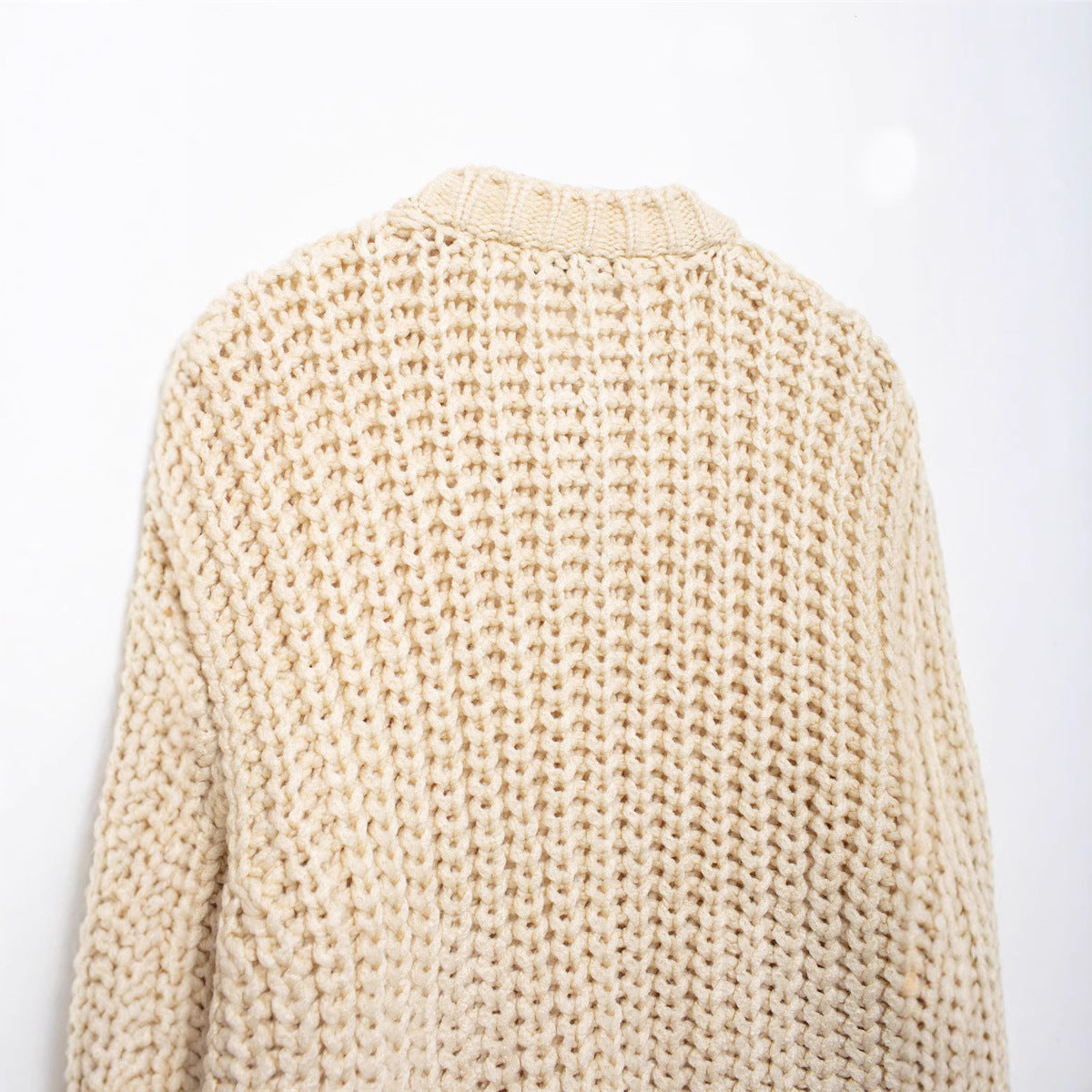 Ladies soft pullover with large buttons Chic and Style