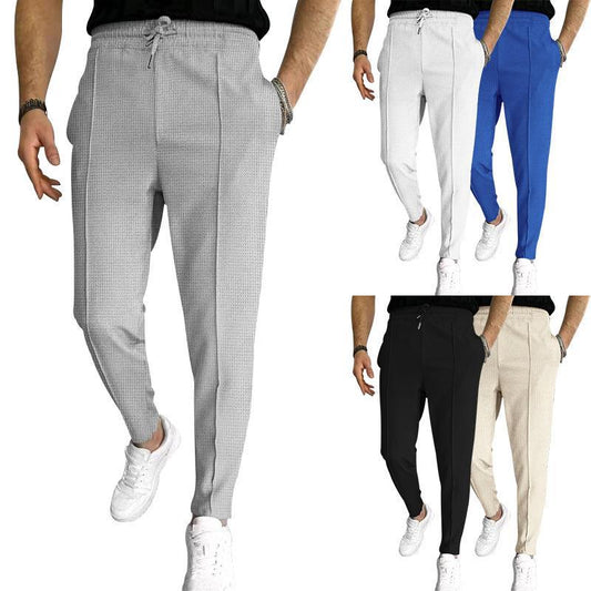 Casual men's leisure pants with elastic waist and stylish structural design Chic and Style