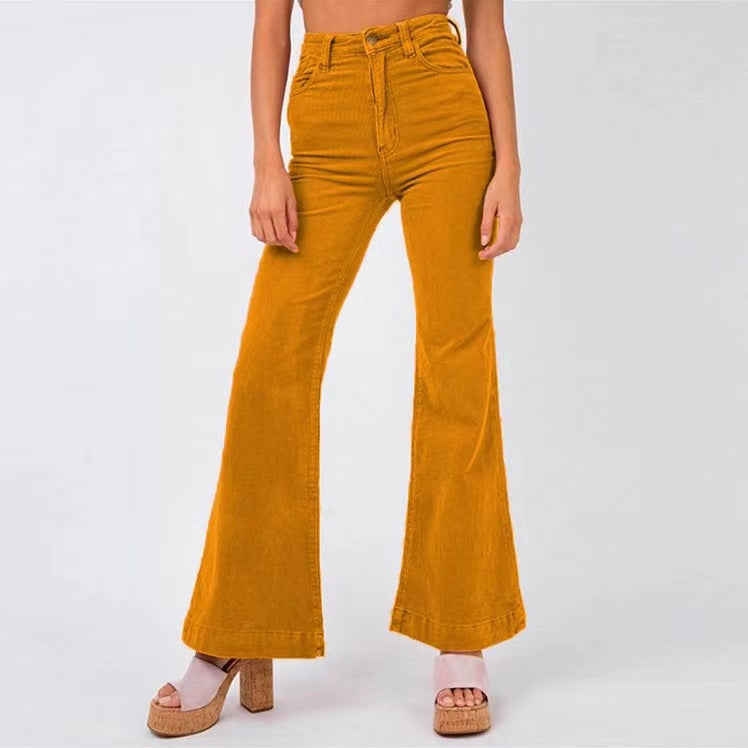 Flared pants for women with high waist and comfort belt Chic and Style